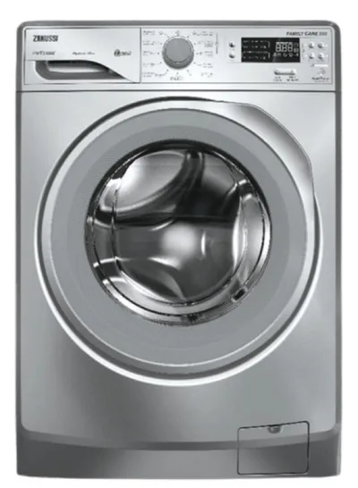 Zanussi Perla Max 8kg Front Load Washer Silver Black Door