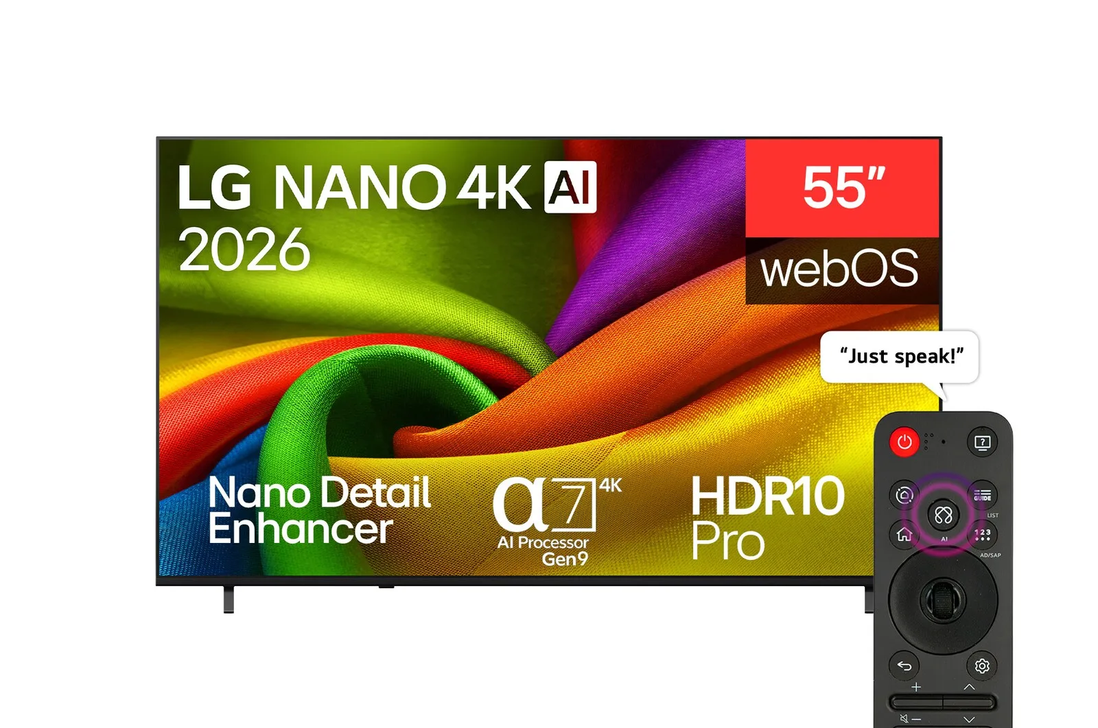 شاشة إل جي 55 بوصة نانو 4K سمارت AI NU85