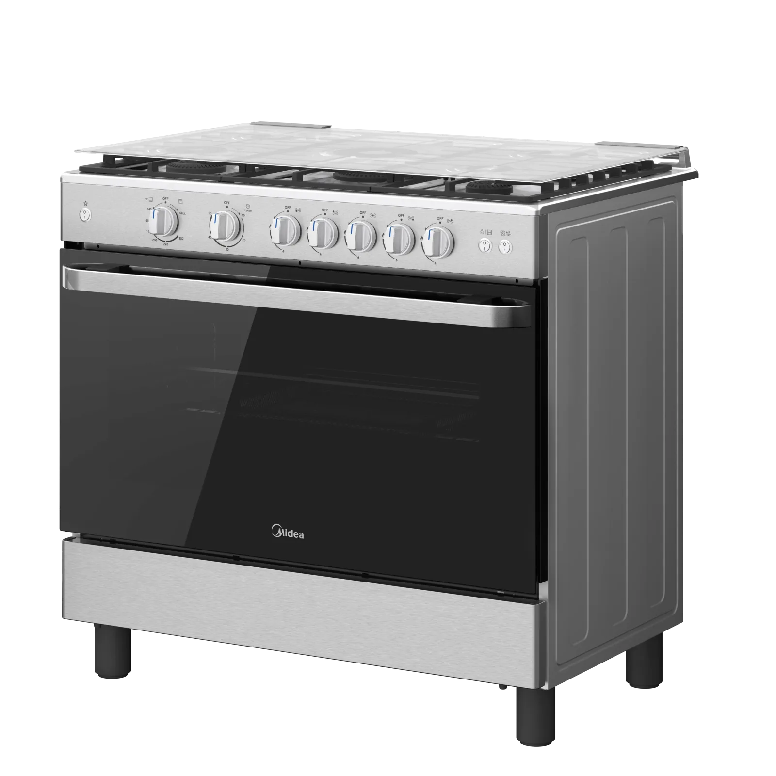 Midea 90cm 5 Burner Full Safety Black Gas Cooker